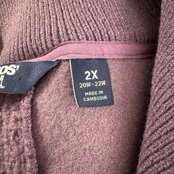 Lands' End Sherpa Pullover Womens 2X Purple 1/2 Zip Polyester Outdoor FS-1448 - Picture 9 of 12